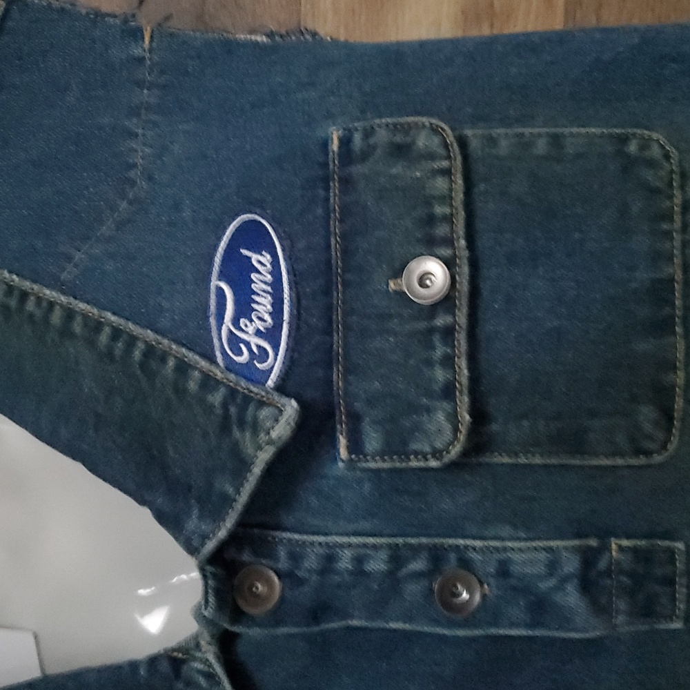 Found Raw Cut Patch Mechanic Denim Vest NWT - Picture 7 of 8